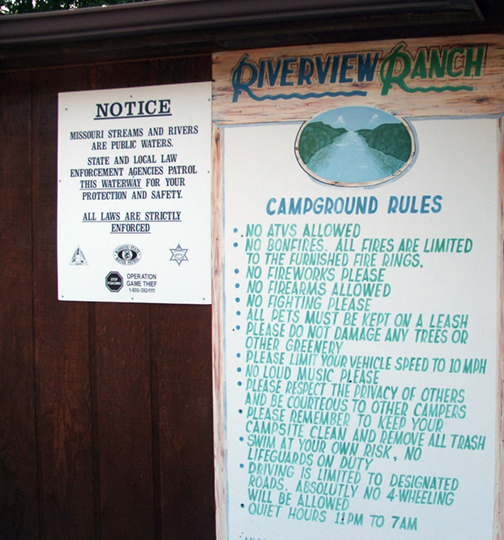 Riverview Ranch camp rules